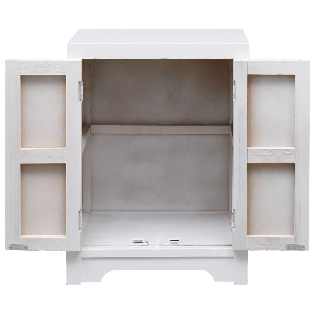 vidaXL Bedside Cabinet White 38x28x52 cm Paulownia Wood - House of Isabella AU