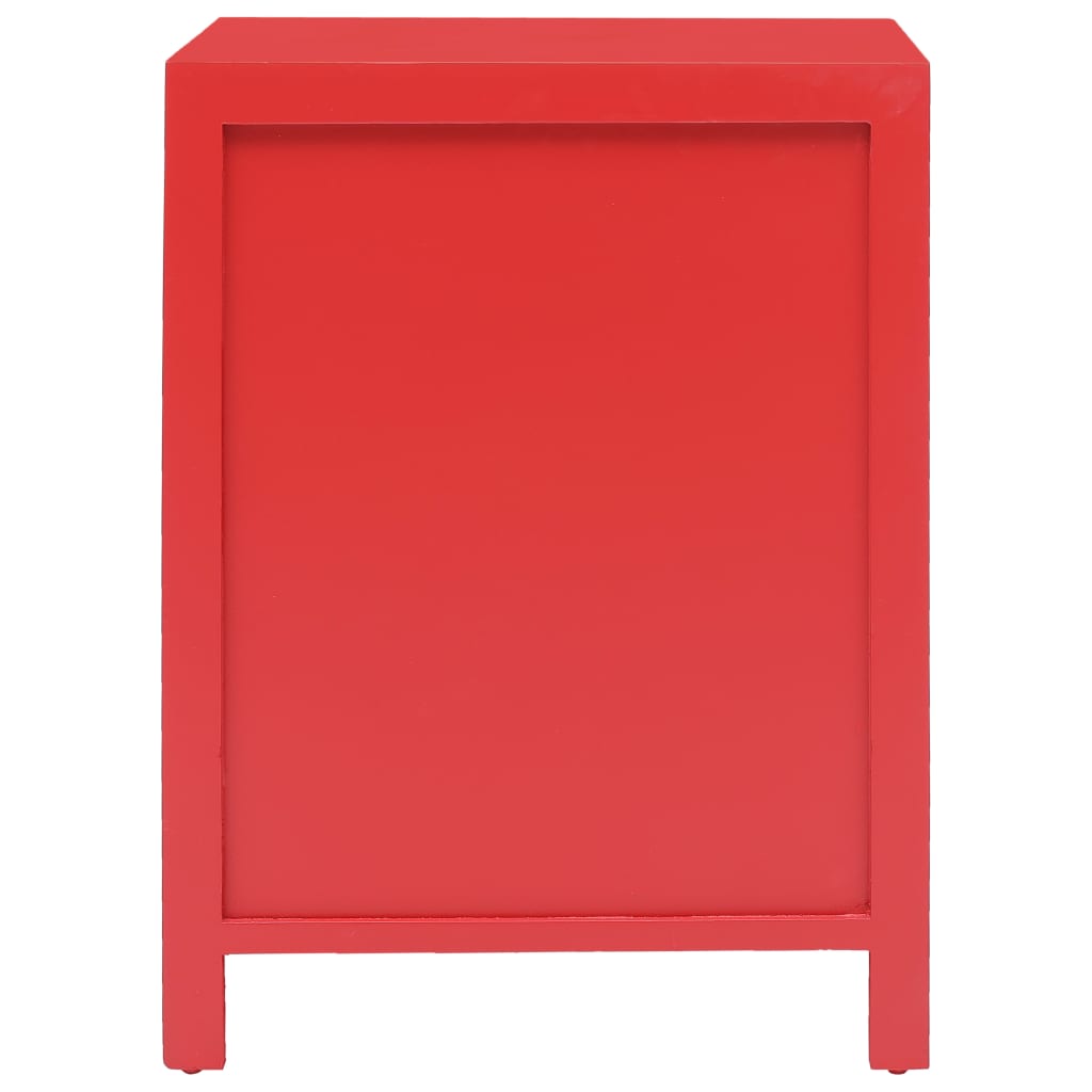 vidaXL Bedside Cabinet Red 38x28x52 cm Paulownia Wood - House of Isabella AU