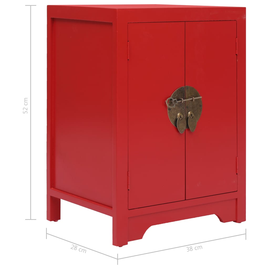 vidaXL Bedside Cabinet Red 38x28x52 cm Paulownia Wood - House of Isabella AU