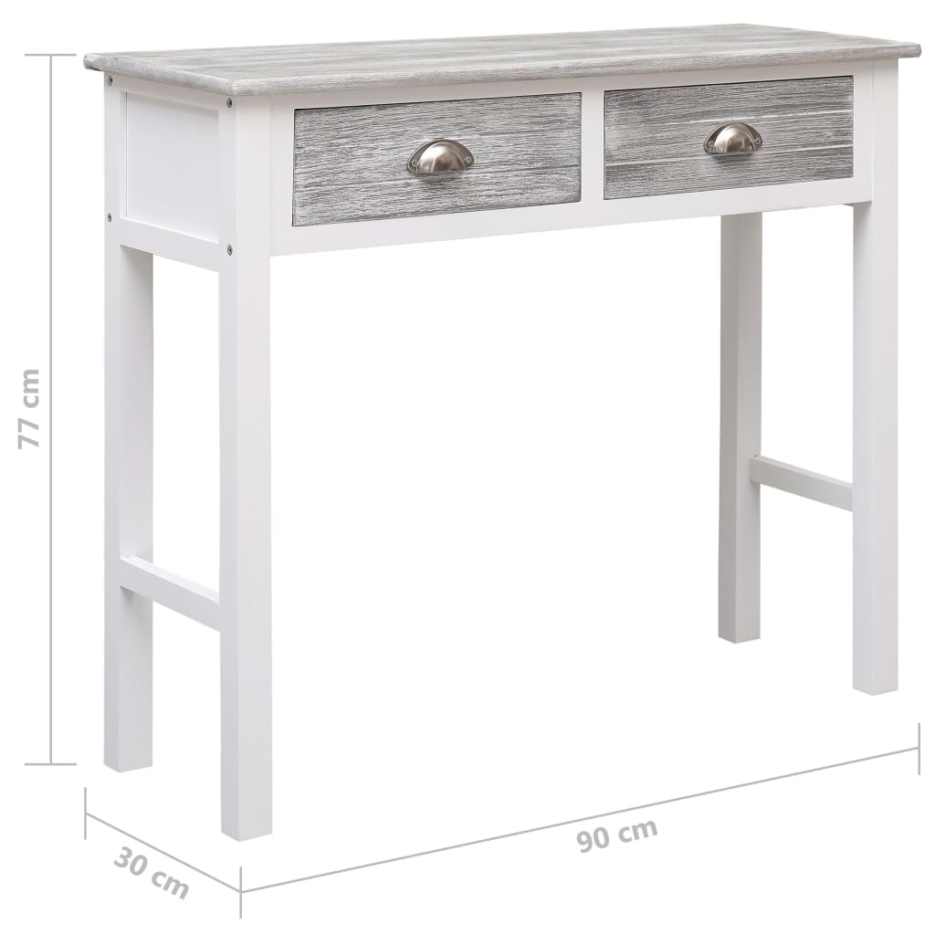 vidaXL Console Table Grey 90x30x77 cm Wood - House of Isabella AU