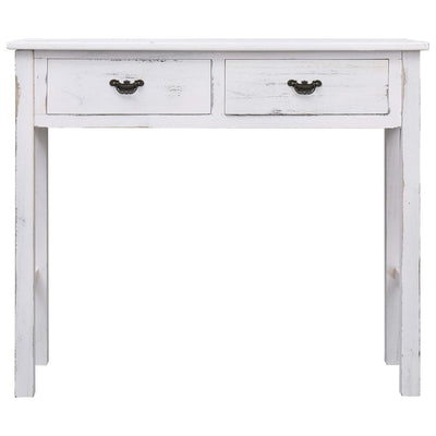 Console Table Antique White 90x30x77 cm Wood
