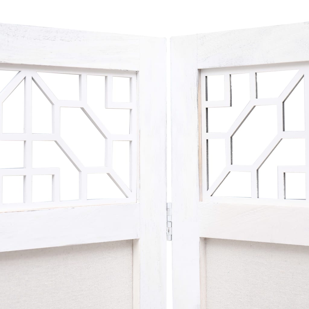 vidaXL 4-Panel Room Divider Cream 140x165 cm Fabric - House of Isabella AU