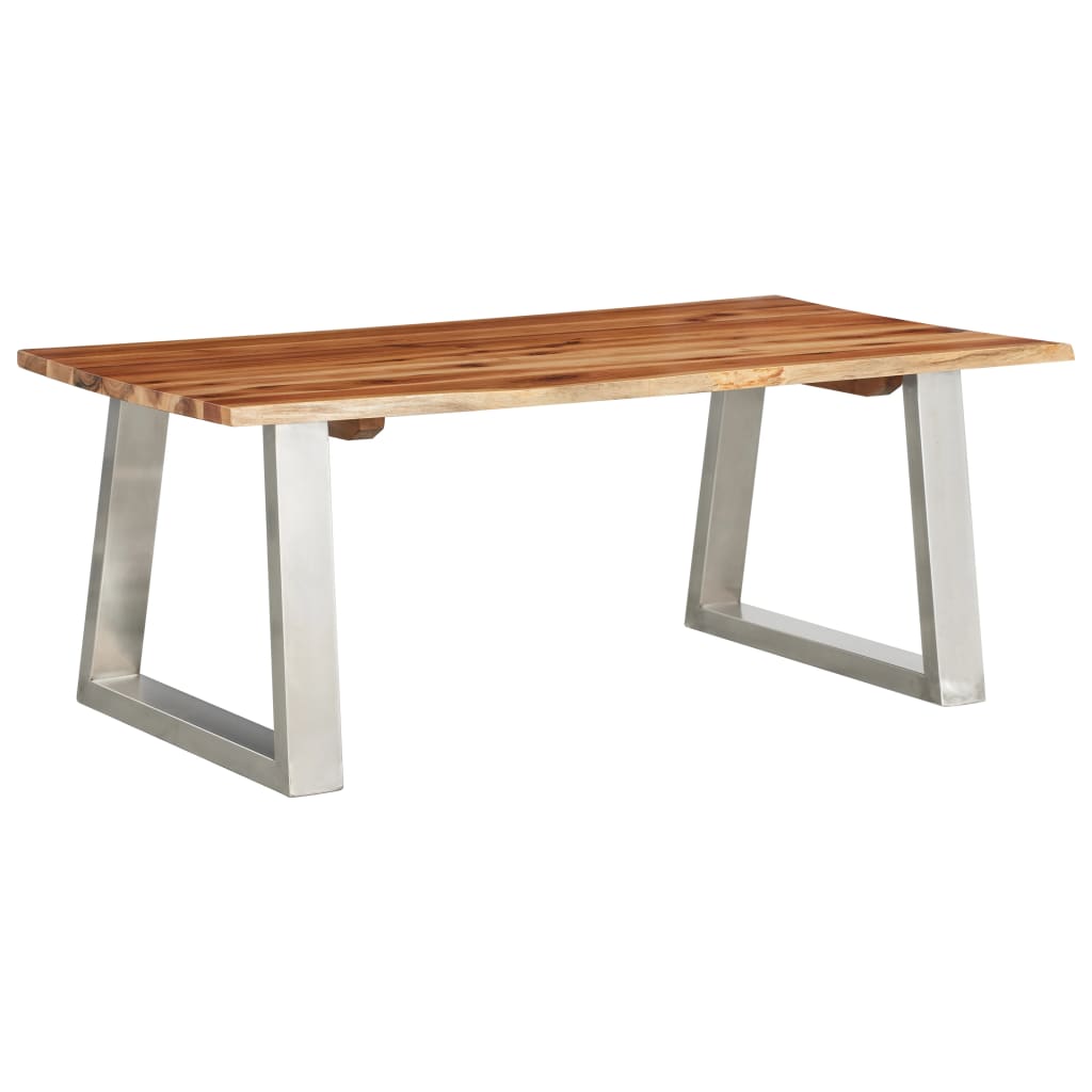 vidaXL Coffee Table 100x60x40 cm Solid Acacia Wood and Stainless Steel - House of Isabella AU