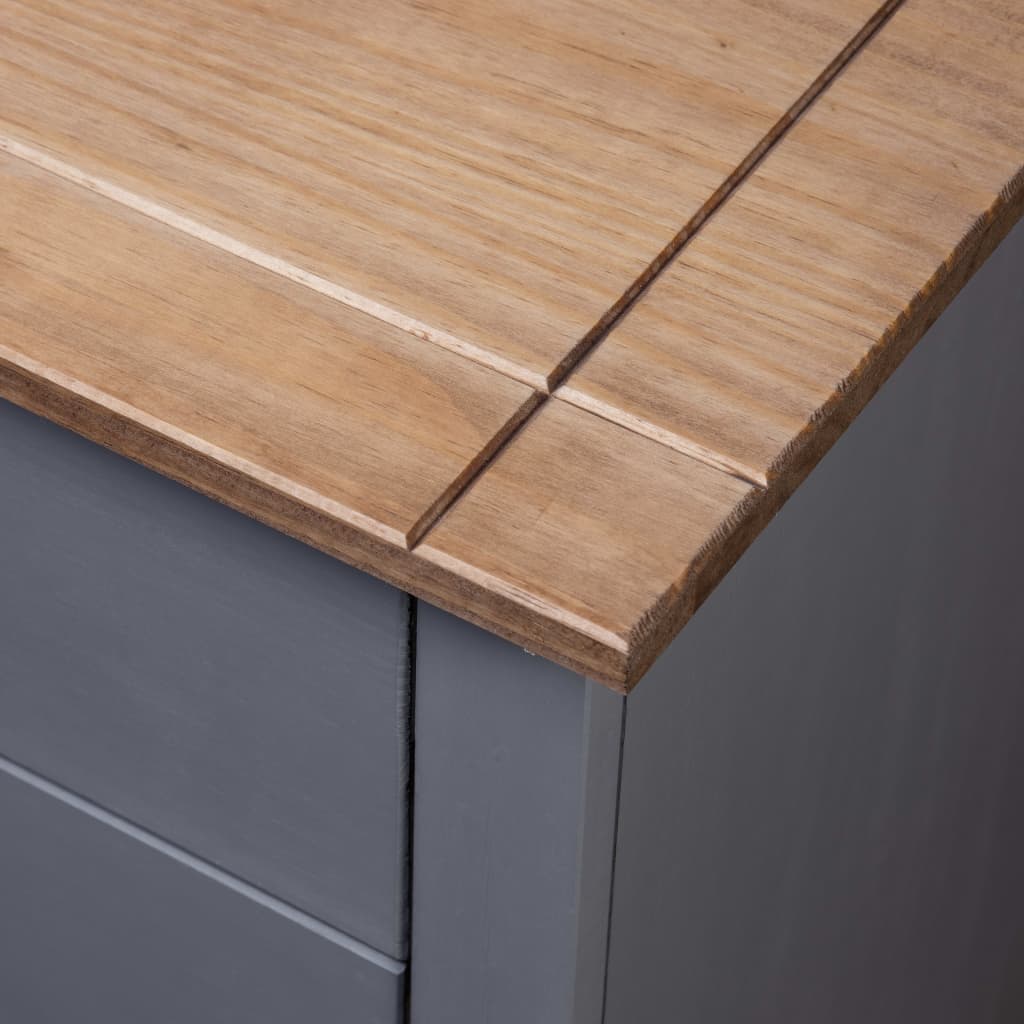 Bedside Cabinet Grey 46x40x57 cm Pinewood Panama Range