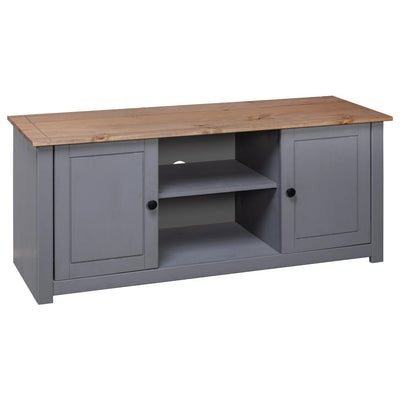 TV Cabinet Grey 120x40x50 cm Solid Pine Wood Panama Range