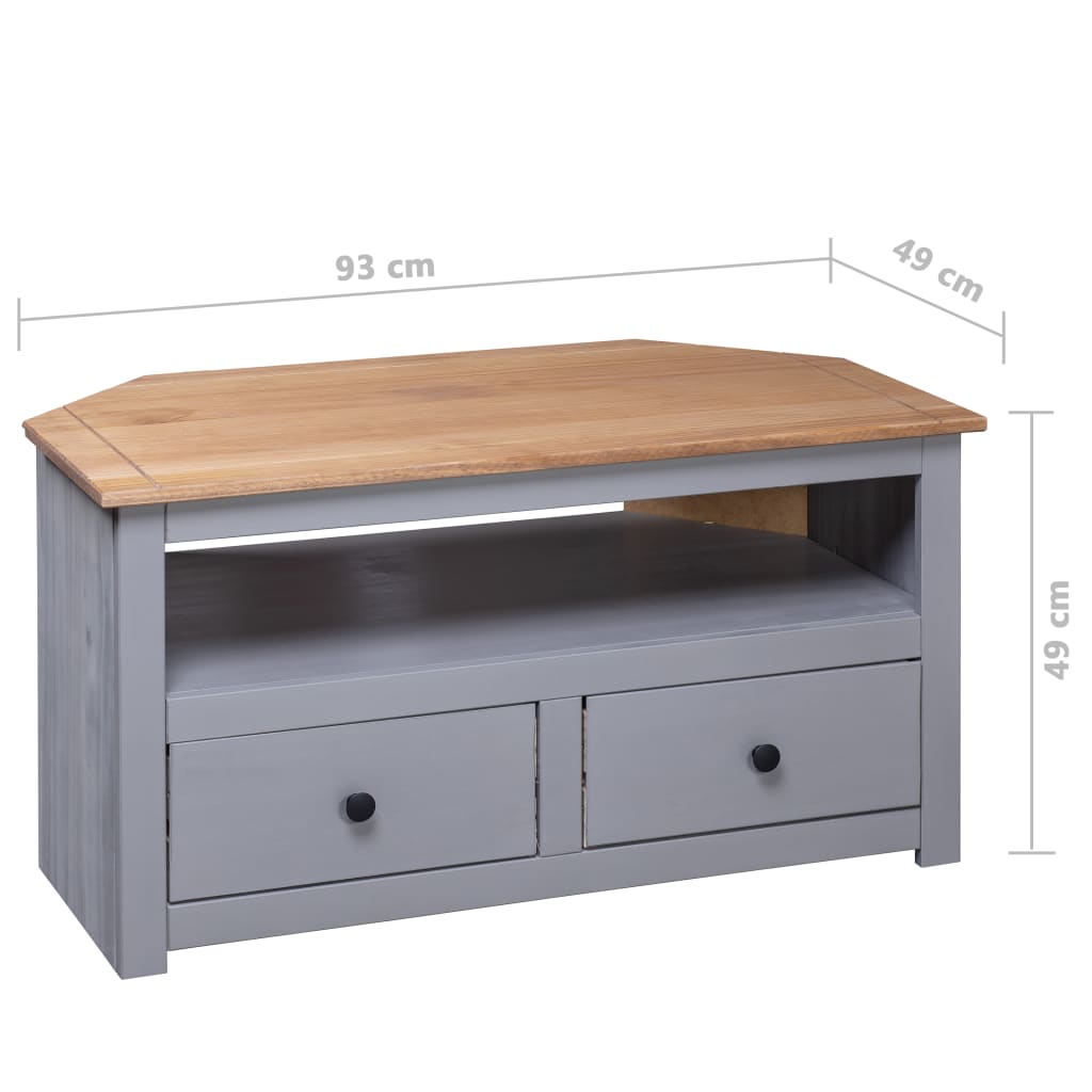 Corner TV Cabinet Grey 93x49x49 cm Solid Pine Panama Range