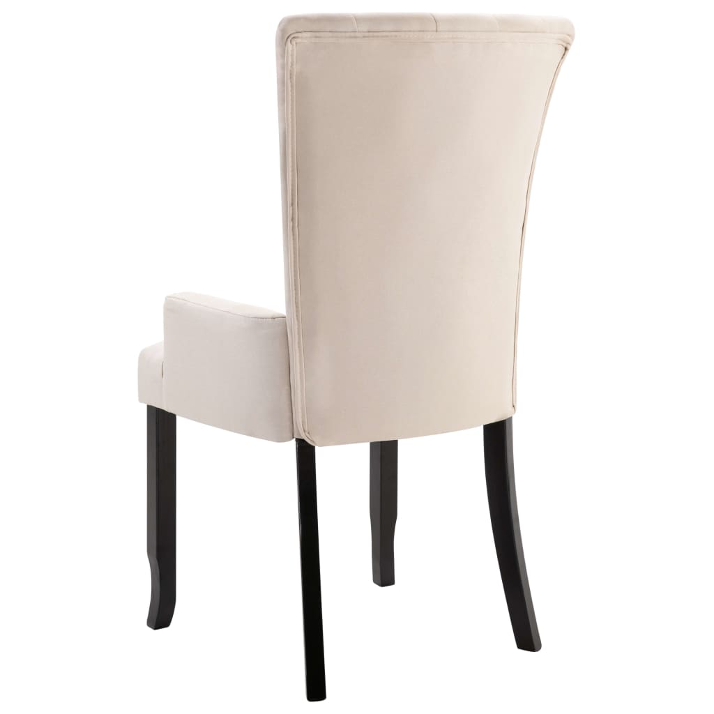 vidaXL Dining Chairs with Armrests 2 pcs Beige Fabric - House of Isabella AU