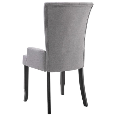 vidaXL Dining Chairs with Armrests 2 pcs Light Grey Fabric - House of Isabella AU