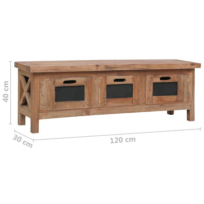 TV Cabinet with 3 Drawers 120x30x40 cm Solid Mahogany Wood