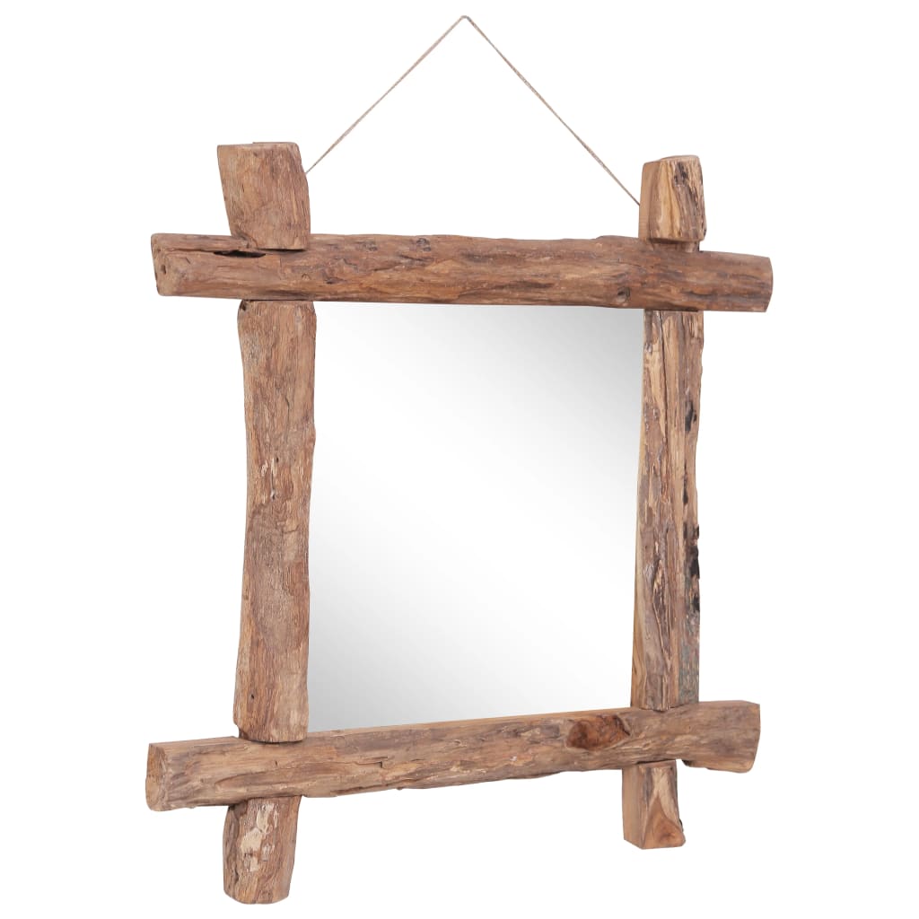 Log Mirror Natural 70x70 cm Solid Reclaimed Wood
