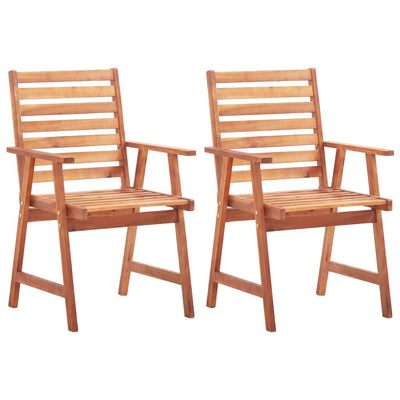 vidaXL Outdoor Dining Chairs 2 pcs Solid Acacia Wood - House of Isabella AU