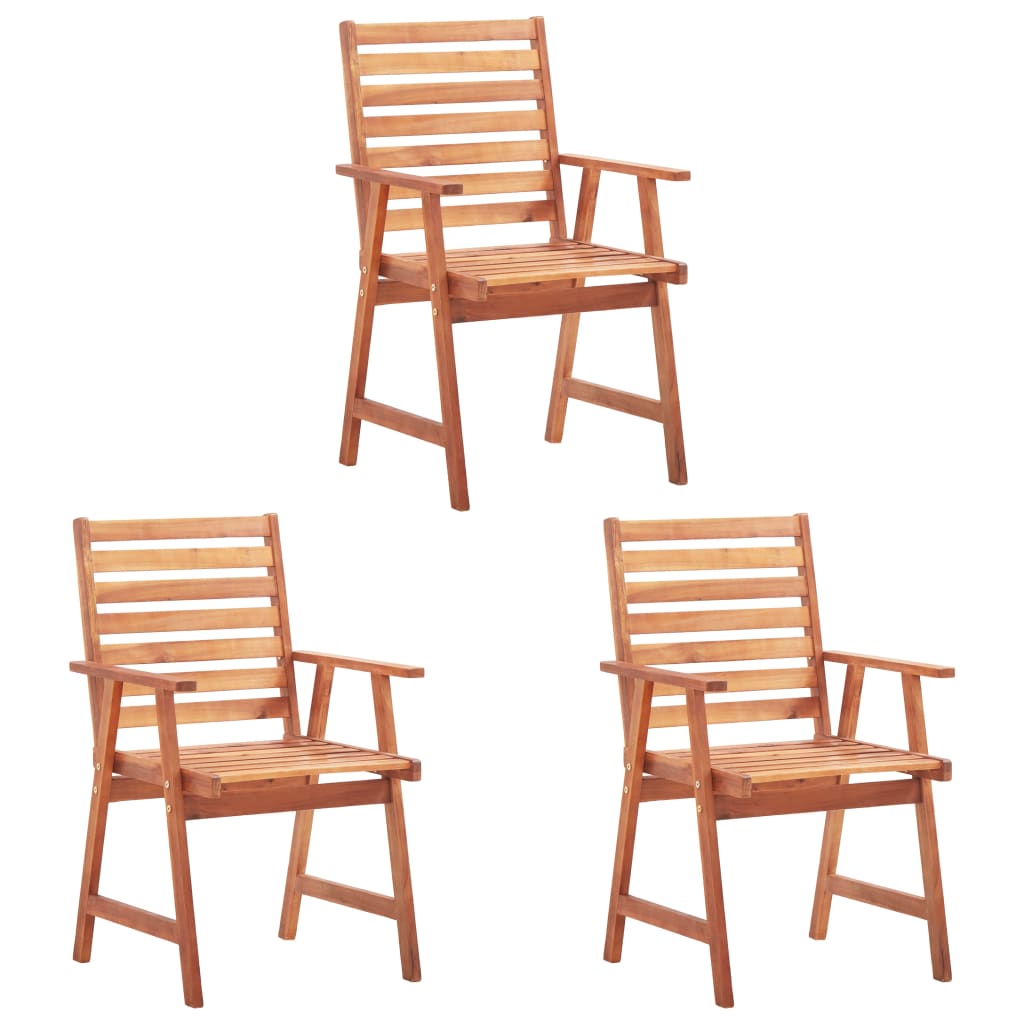 vidaXL Outdoor Dining Chairs 3 pcs Solid Acacia Wood - House of Isabella AU