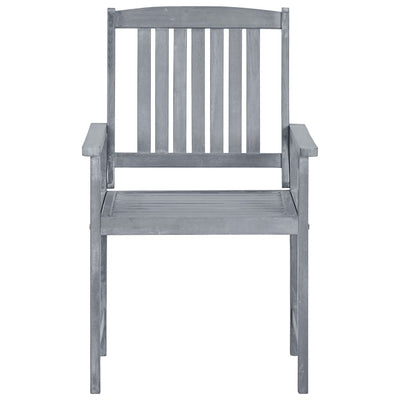 Garden Chairs 2 pcs Grey Solid Acacia Wood