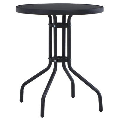 vidaXL Garden Table Black 80 cm Steel and Glass - House of Isabella AU