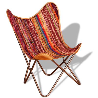 Butterfly Chairs 2 pcs Multicolour Chindi Fabric