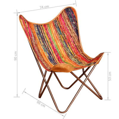 Butterfly Chairs 4 pcs Multicolour Chindi Fabric