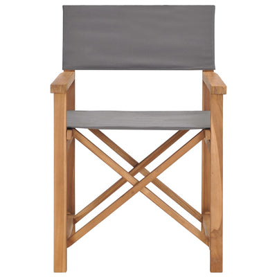 vidaXL Director's Chair Solid Teak Wood Grey - House of Isabella AU