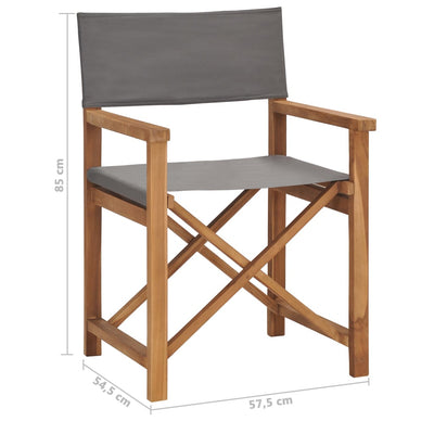 vidaXL Director's Chair Solid Teak Wood Grey - House of Isabella AU