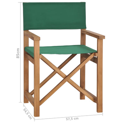 vidaXL Director's Chair Solid Teak Wood Green - House of Isabella AU