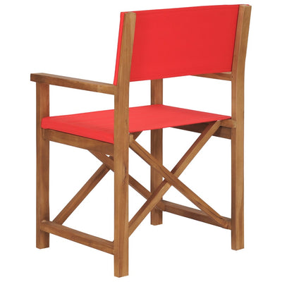 vidaXL Director's Chair Solid Teak Wood Red - House of Isabella AU