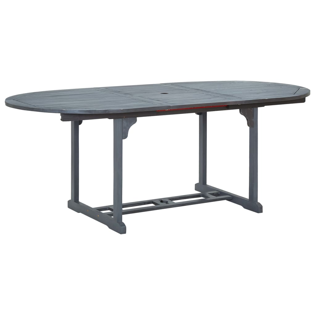 Garden Table Grey 200x100x74 cm Solid Acacia Wood