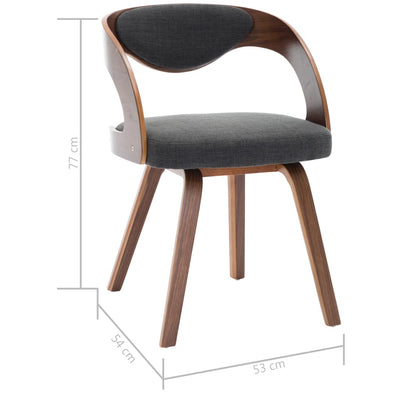 Dining Chairs 6 pcs Dark Grey Bent Wood and Fabric
