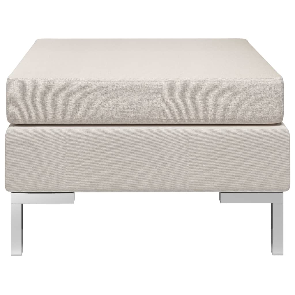 vidaXL Sectional Footrest with Cushion Farbic Cream - House of Isabella AU