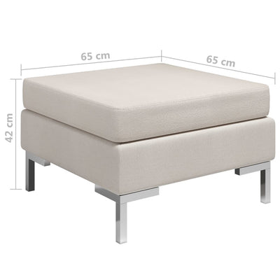 vidaXL Sectional Footrest with Cushion Farbic Cream - House of Isabella AU
