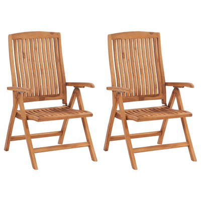 vidaXL Reclining Garden Chairs 2 pcs Solid Teak Wood - House of Isabella AU