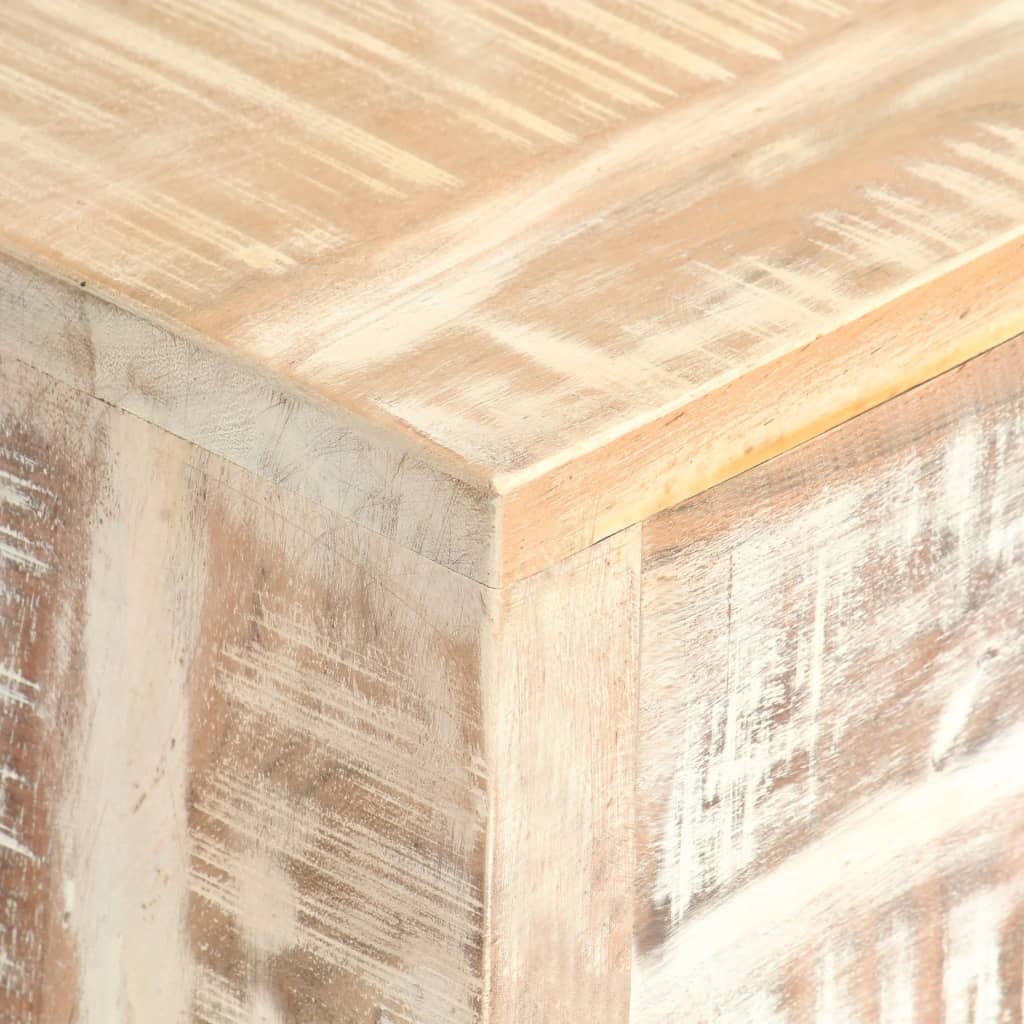 Sideboard White 73x30x75 cm Solid Acacia Wood