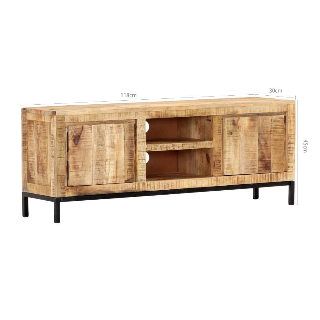 vidaXL TV Cabinet 118x30x45 cm Solid Mango Wood - House of Isabella AU