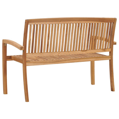2-Seater Stacking Garden Bench 128.5 cm Solid Teak Wood