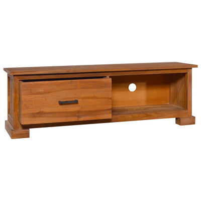 TV Cabinet 112x30x37 cm Solid Teak Wood