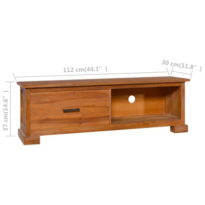 TV Cabinet 112x30x37 cm Solid Teak Wood