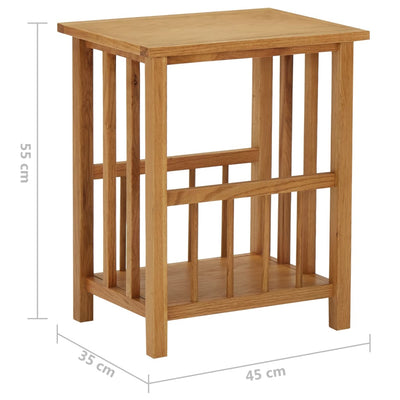 Magazine Table 45x35x55 cm Solid Oak Wood
