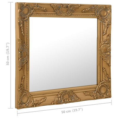 Wall Mirror Baroque Style 50x50 cm Gold