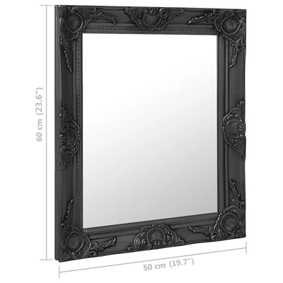 Wall Mirror Baroque Style 50x60 cm Black