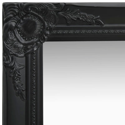 Wall Mirror Baroque Style 50x80 cm Black