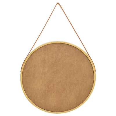 Wall Mirror with Strap 60 cm Gold