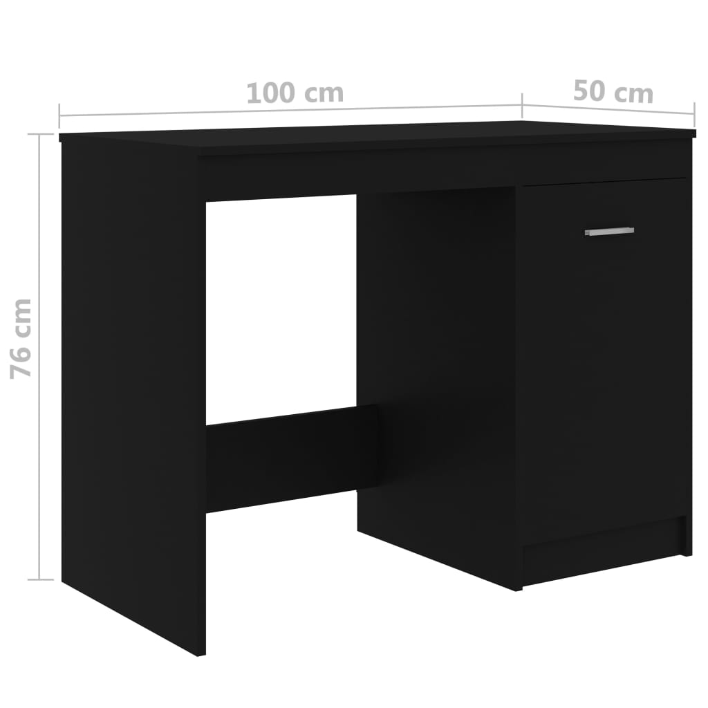vidaXL Desk Black 140x50x76 cm Chipboard - House of Isabella AU