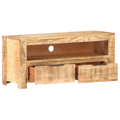 TV Cabinet 90x30x40 cm Solid Rough Mango Wood