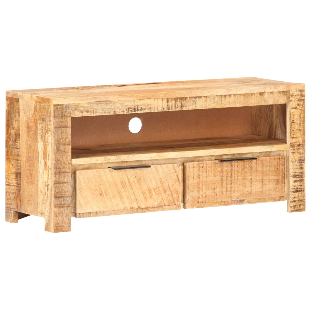 TV Cabinet 90x30x40 cm Solid Rough Mango Wood