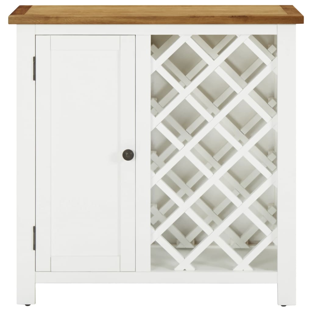 Wine Cabinet 80x32x80 cm Solid Oak Wood