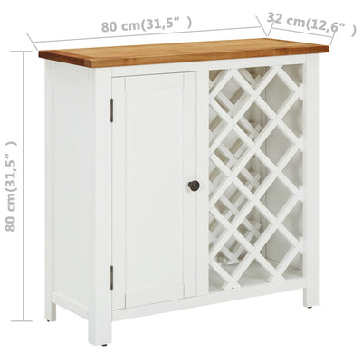 Wine Cabinet 80x32x80 cm Solid Oak Wood