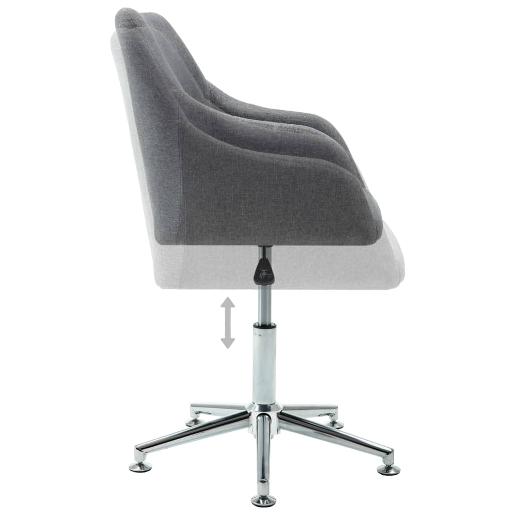 2x Swivel Dining Chairs Light Grey Fabric