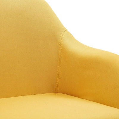 2x Swivel Dining Chairs Yellow Fabric