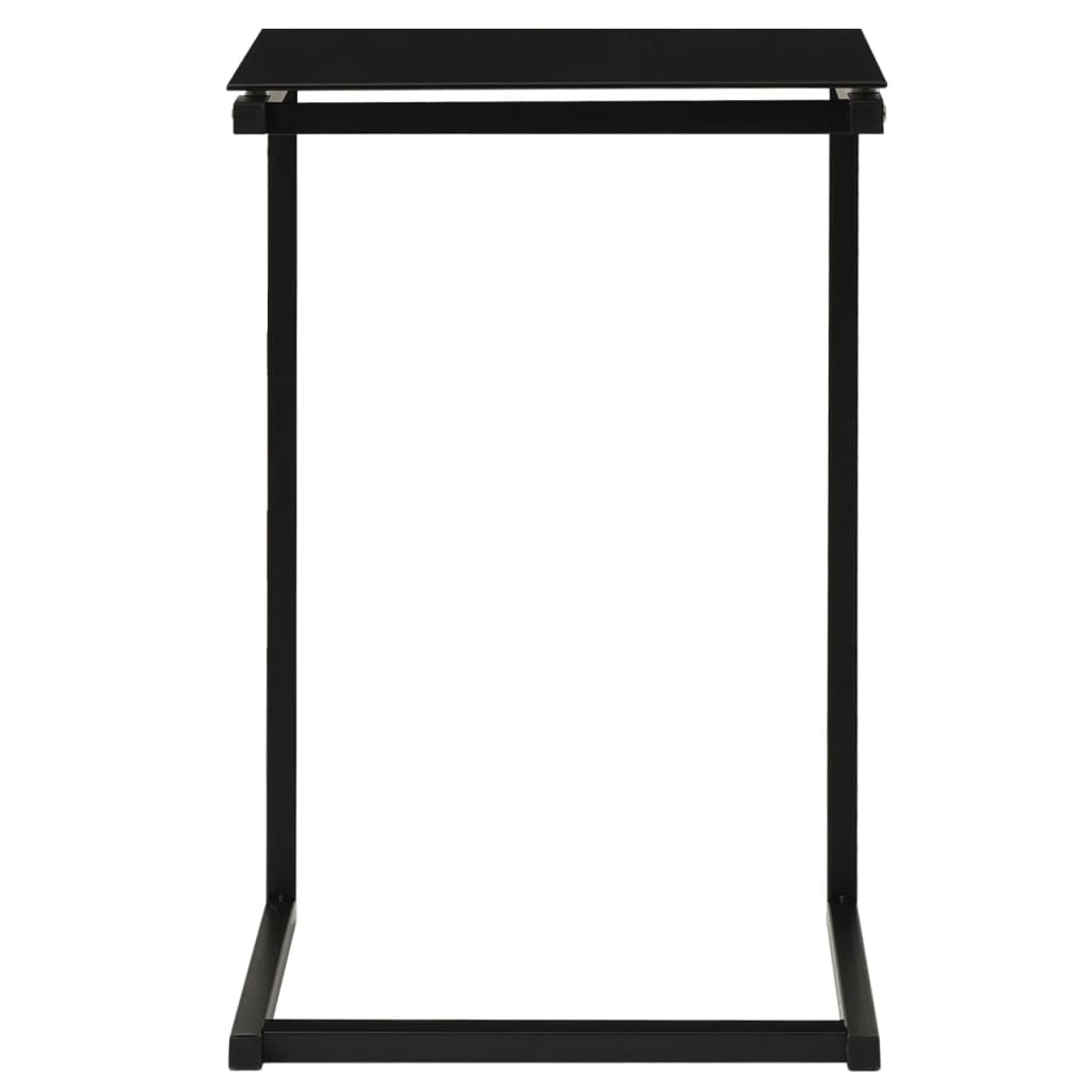 Side Table Black 40x40x60 cm Tempered Glass