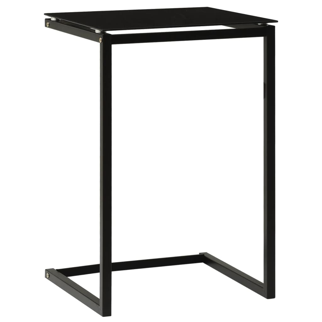 Side Table Black 40x40x60 cm Tempered Glass