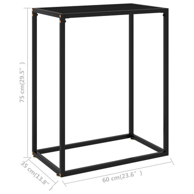 Console Table Black 60x35x75 cm Tempered Glass