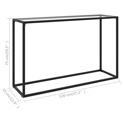 Console Table Transparent 120x35x75 cm Tempered Glass